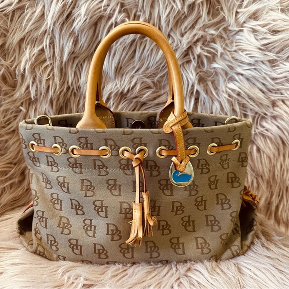 Dooney & Brouke Tassel Canvas Bag - Picture 1 of 9